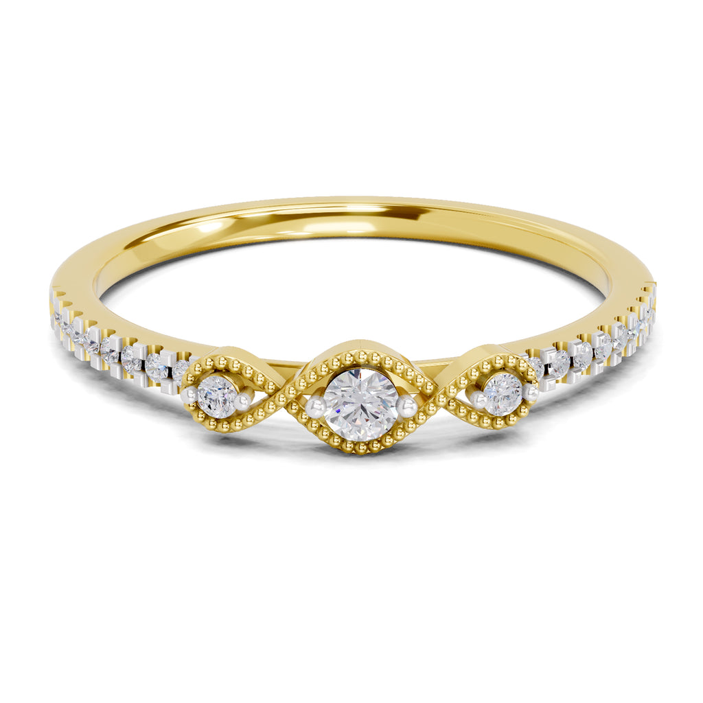0.16 Carat Cushion Engagement Ring | 14K Yellow Gold