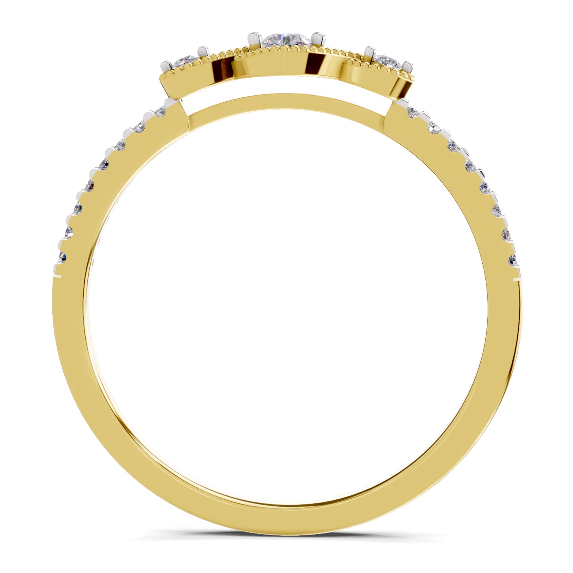 0.16 Carat Cushion Engagement Ring | 14K Yellow Gold