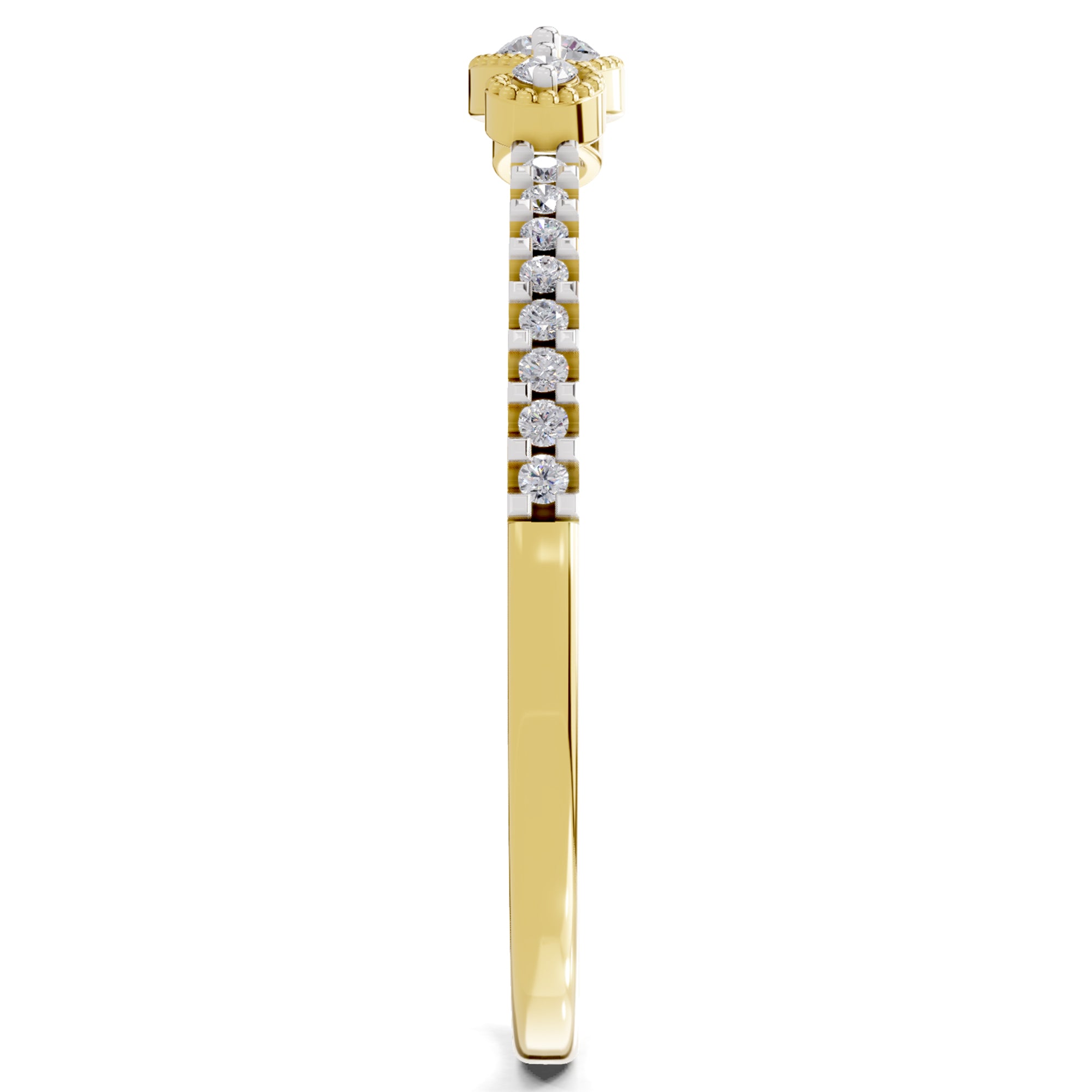 0.16 Carat Cushion Engagement Ring | 14K Yellow Gold