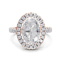 3.39 Carat Classic Oval Shape Halo Engagement Ring | 14K Rose Gold