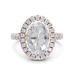 3.39 Carat Classic Oval Shape Halo Engagement Ring | 14K Rose Gold