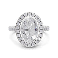 3.39 Carat Classic Oval Shape Halo Engagement Ring | 14K White Gold