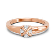 0.08 Ct Round Cluster Ring  14K Rose Gold