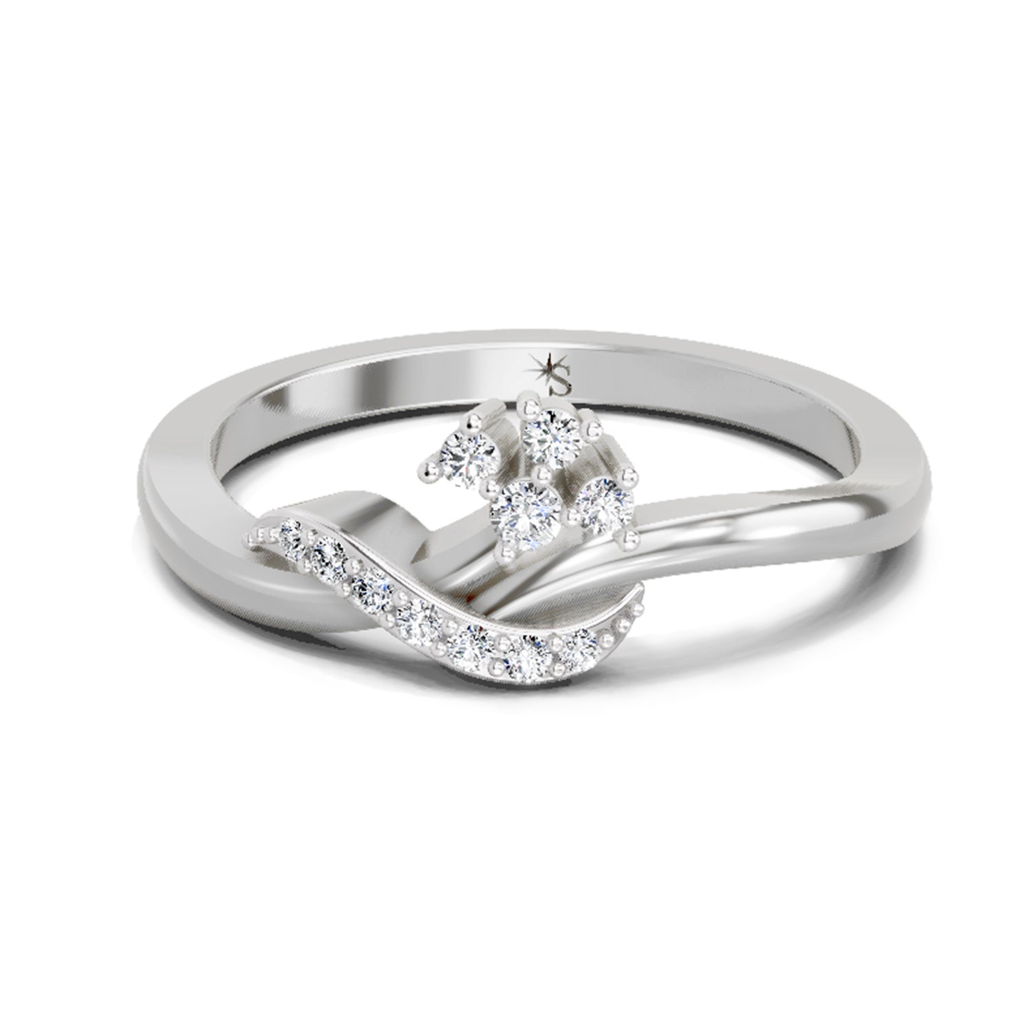 0.11 Ct Round Cluster  | 14K White Gold