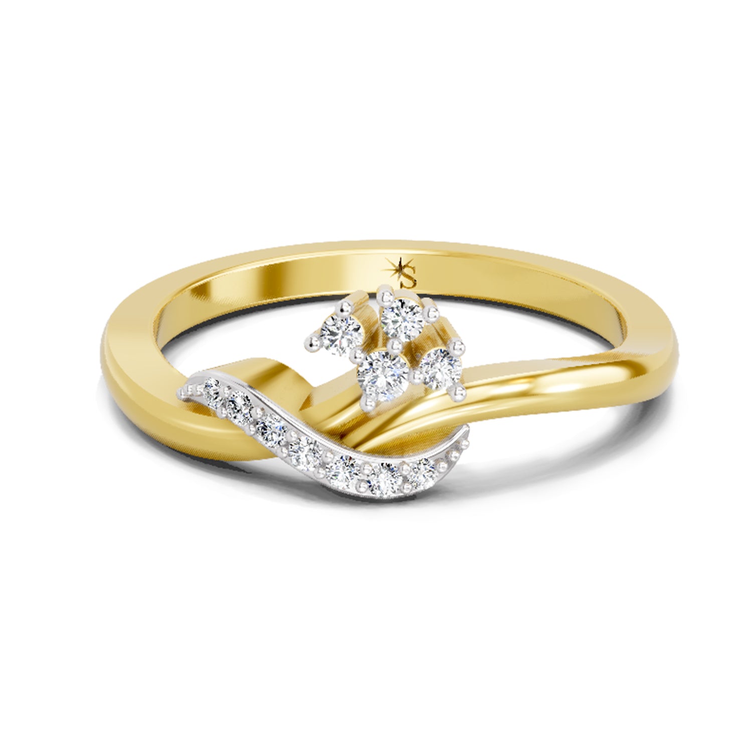 0.11 Ct Round Cluster  | 14K Yellow Gold