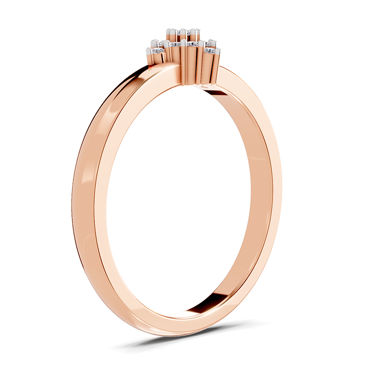 0.12 Carat Diamond Kite Cluster Promise Engagement Ring | 14K Rose Gold