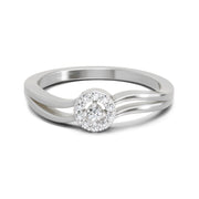 0.09 Ct Round Halo Ring  14K White Gold