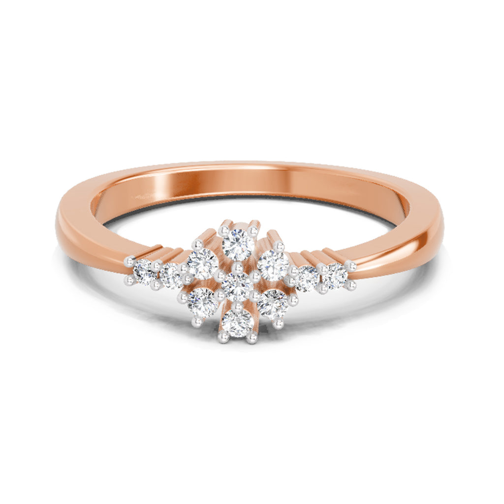 0.16 Ct Round Cluster Ring  14K Rose Gold