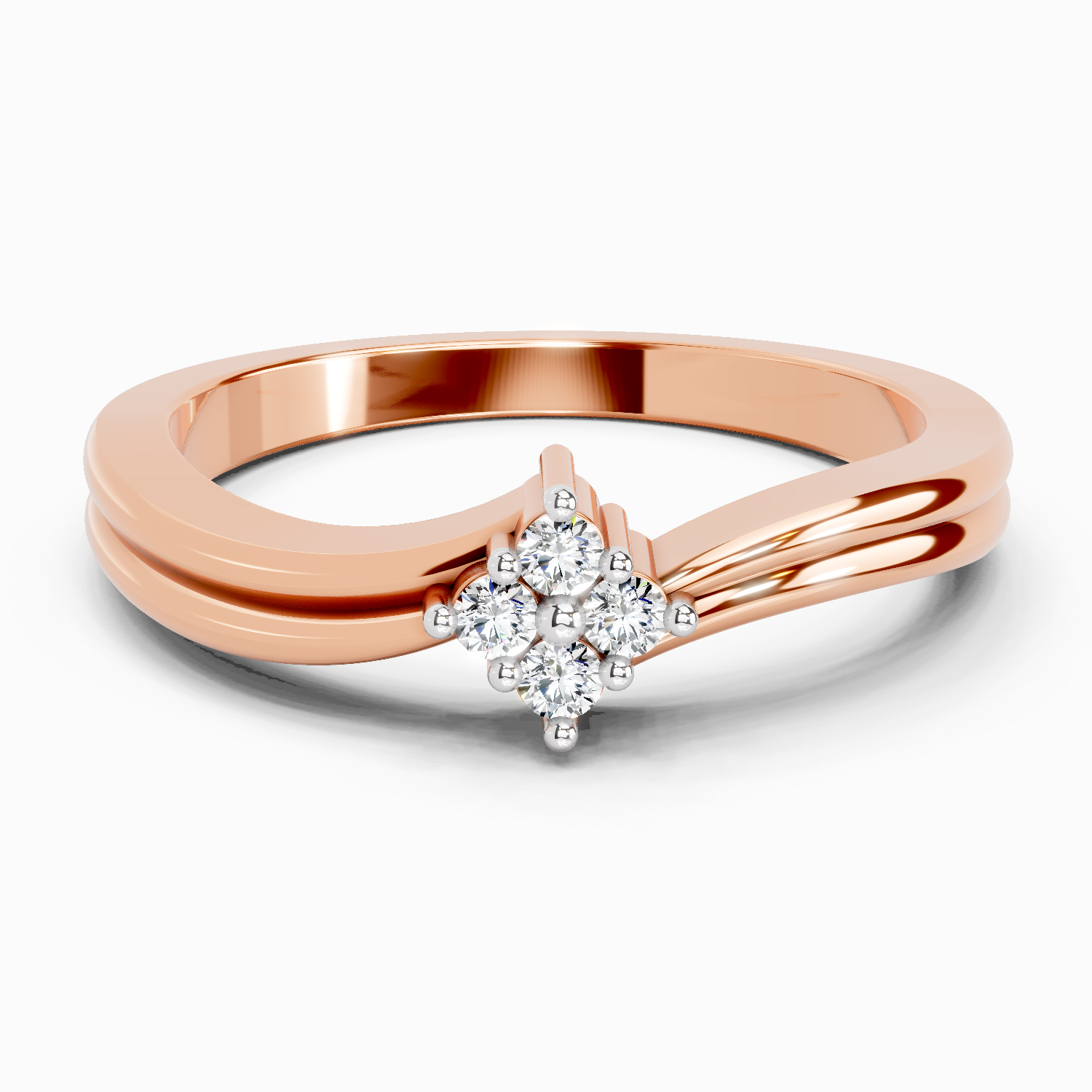 0.08 Carat Round Shape Diamond Ring | 14K Rose Gold