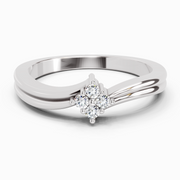 0.08 Carat Round Shape Diamond Ring | 14K White Gold
