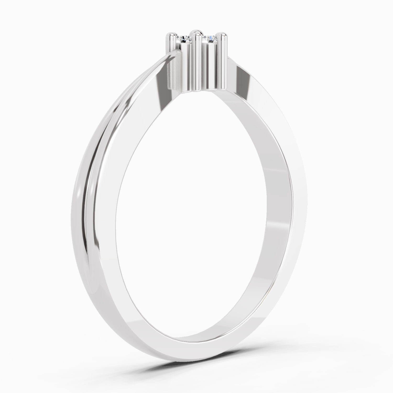 0.08 Carat Round Shape Diamond Ring | 14K White Gold