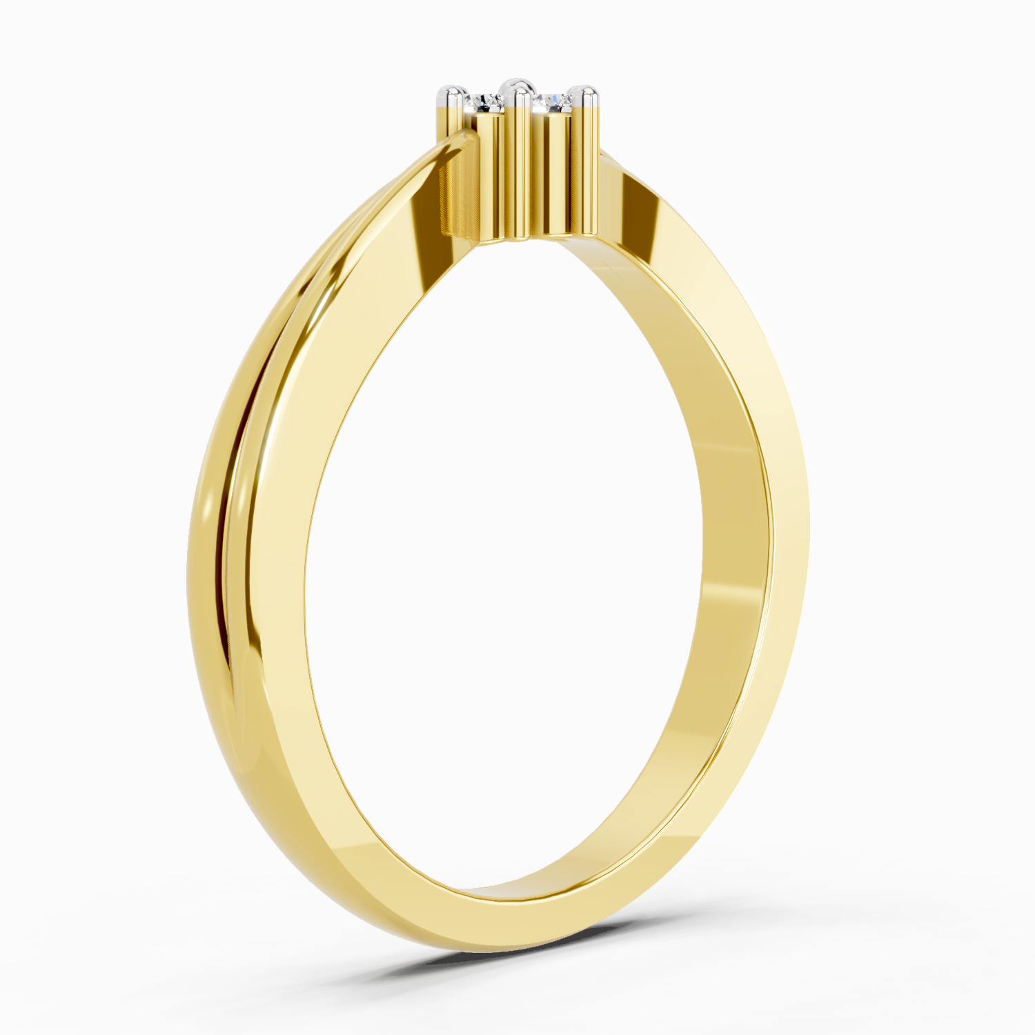 0.08 Carat Round Shape Diamond Ring | 14K Yellow Gold