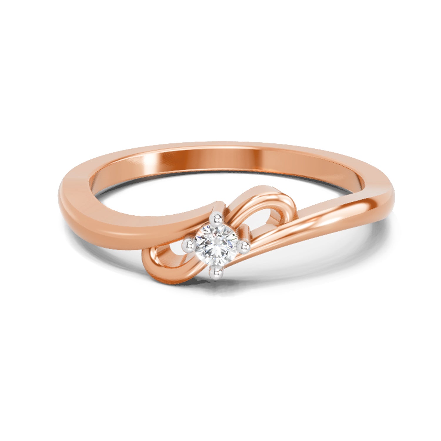0.07 Ct Round Solitaire Ring  14K Rose Gold