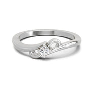 0.07 Ct Round Solitaire Ring  14K White Gold