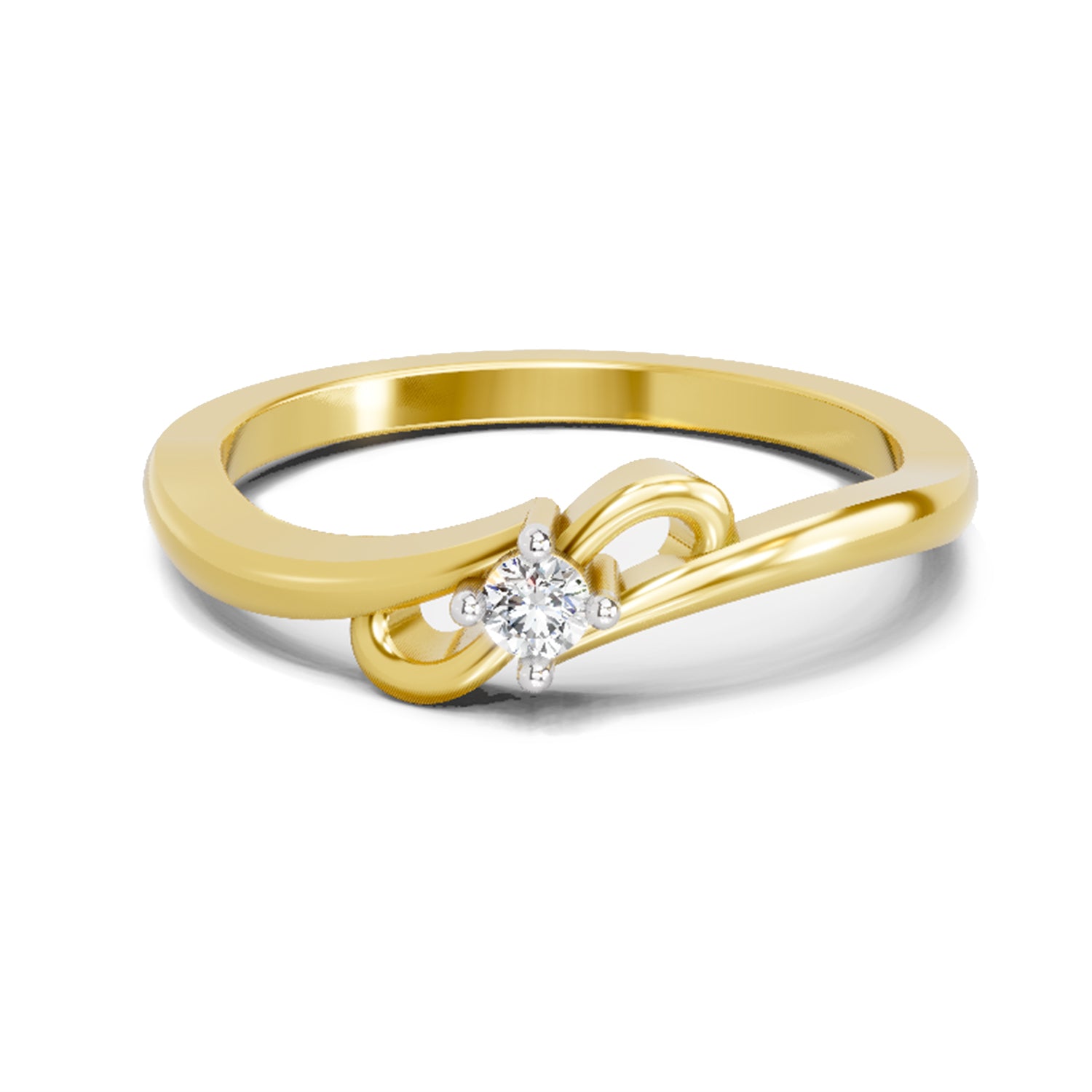 0.07 Ct Round Solitaire Ring  14K Yellow Gold