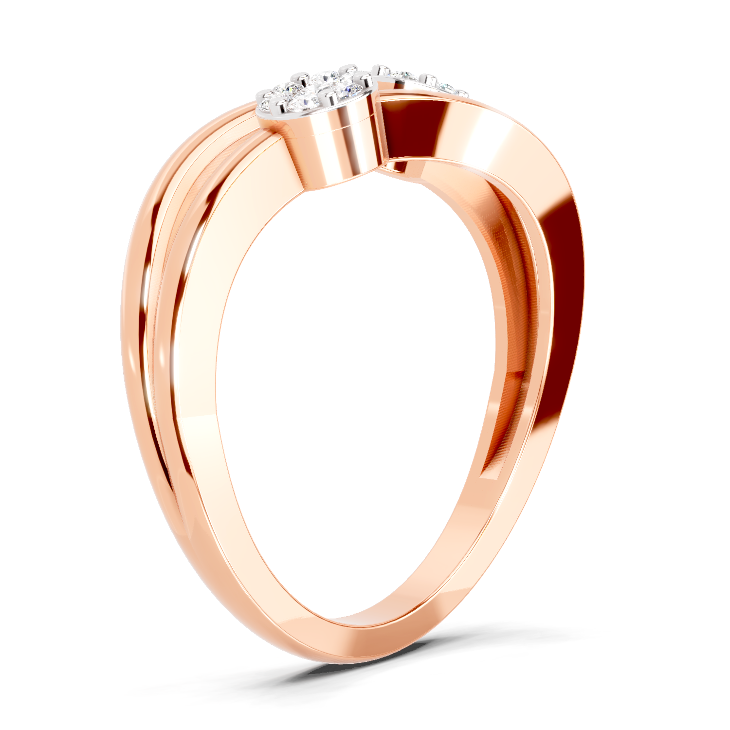 0.07 Carat Twin Bloom Promise Engagement Ring | 14K Rose Gold