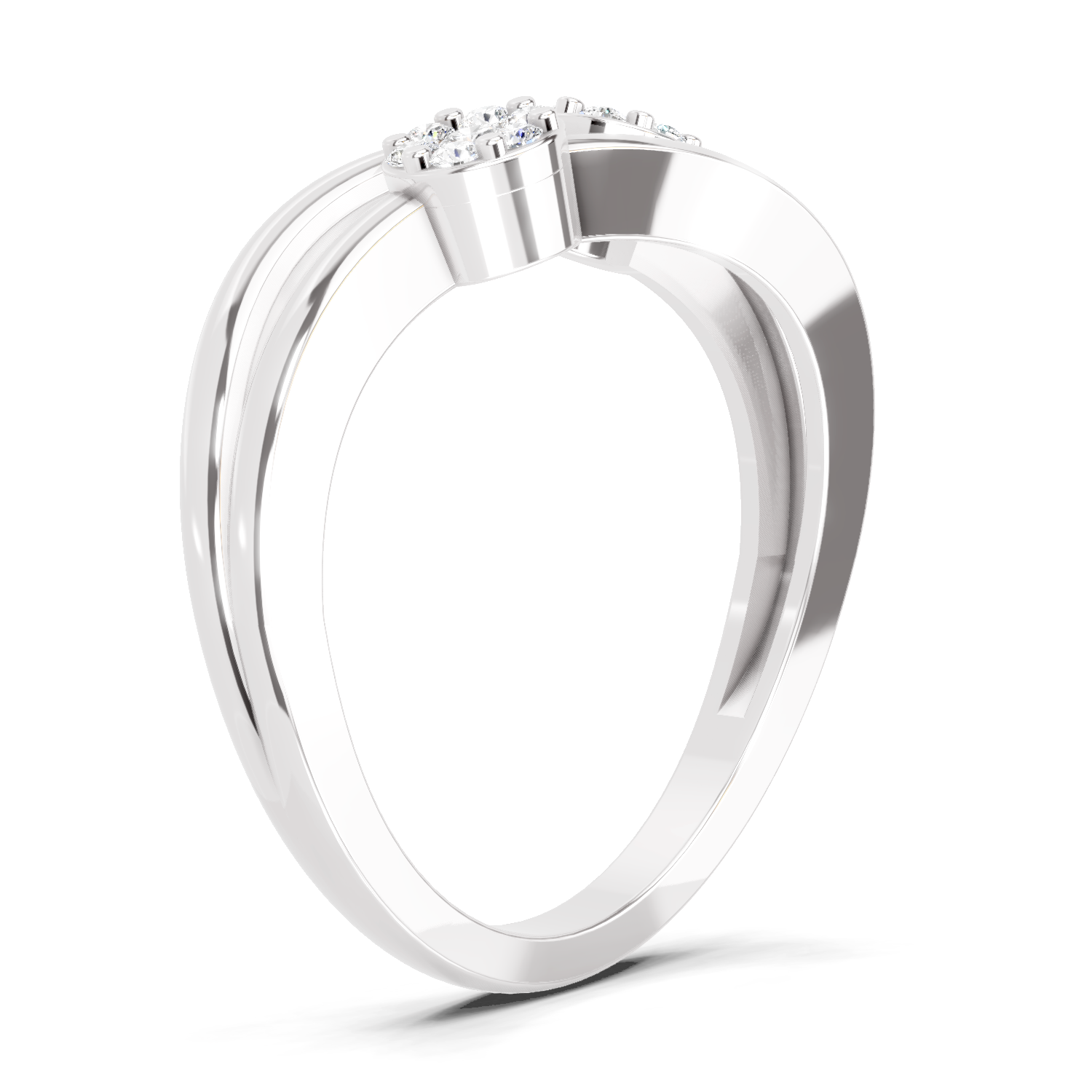0.07 Carat Twin Bloom Promise Engagement Ring | 14K White Gold