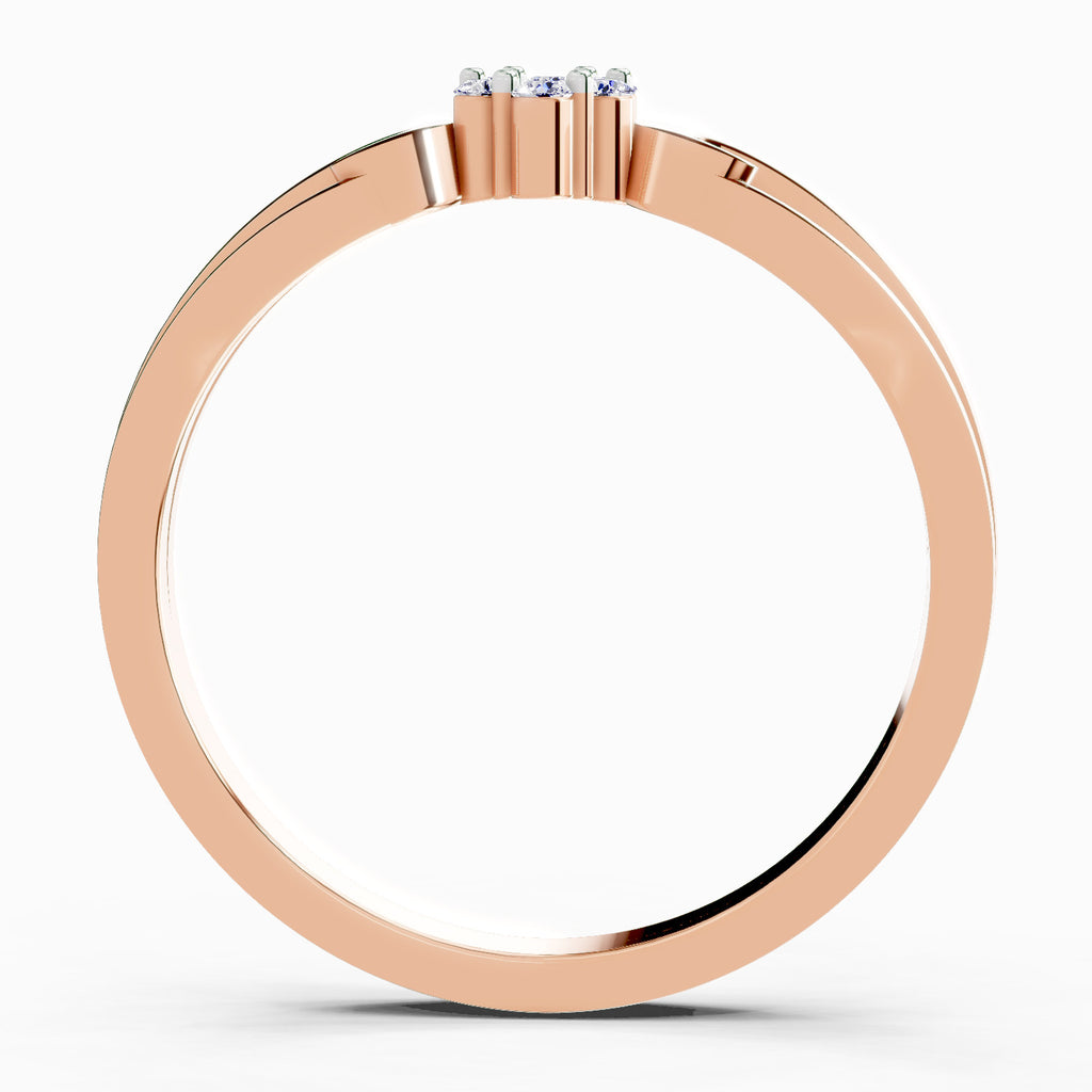 Sparkles Lab Grown Diamond 0.07 Seven-Stone Floral Cluster Ring| 14K Rose Gold
