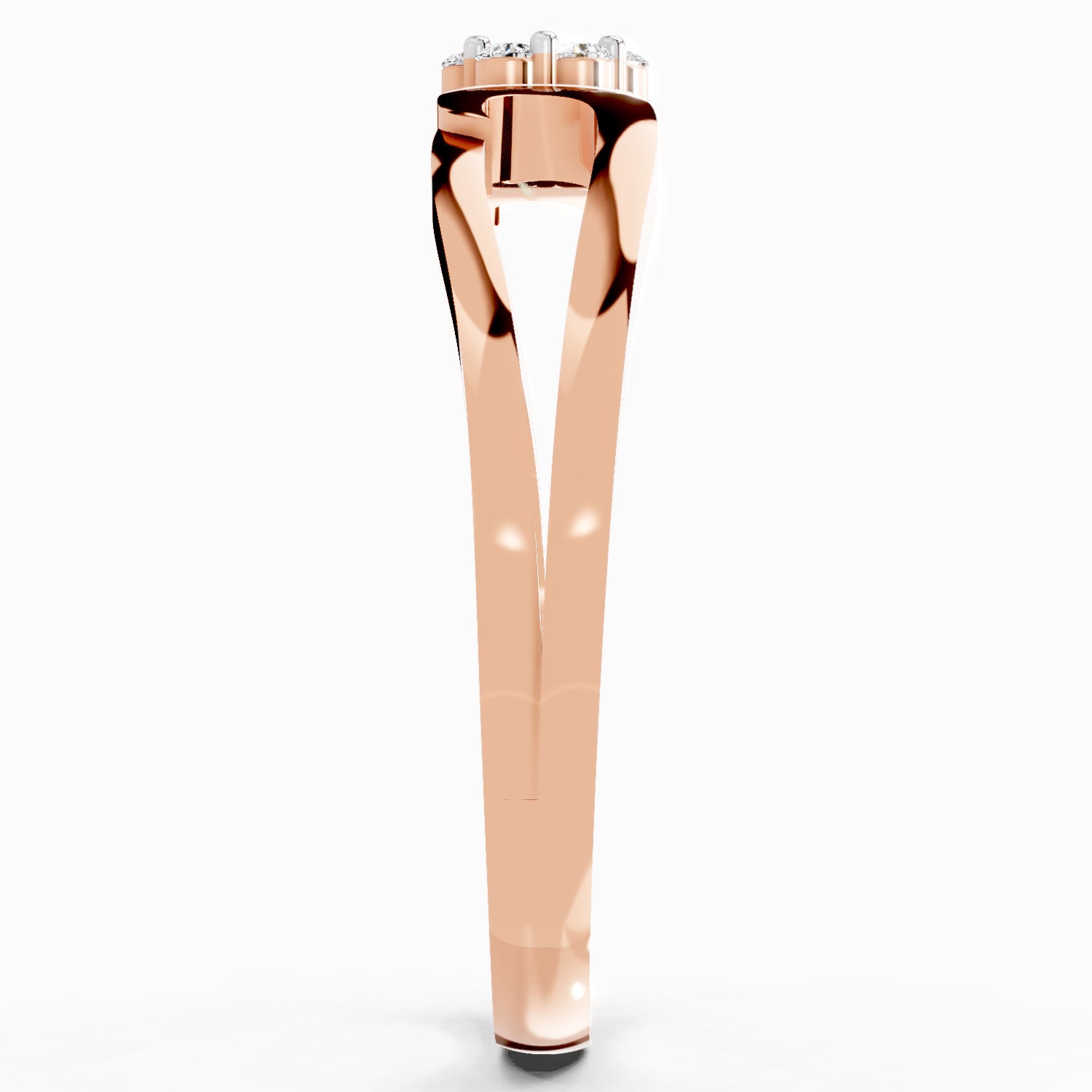 Sparkles Lab Grown Diamond 0.07 Seven-Stone Floral Cluster Ring| 14K Rose Gold