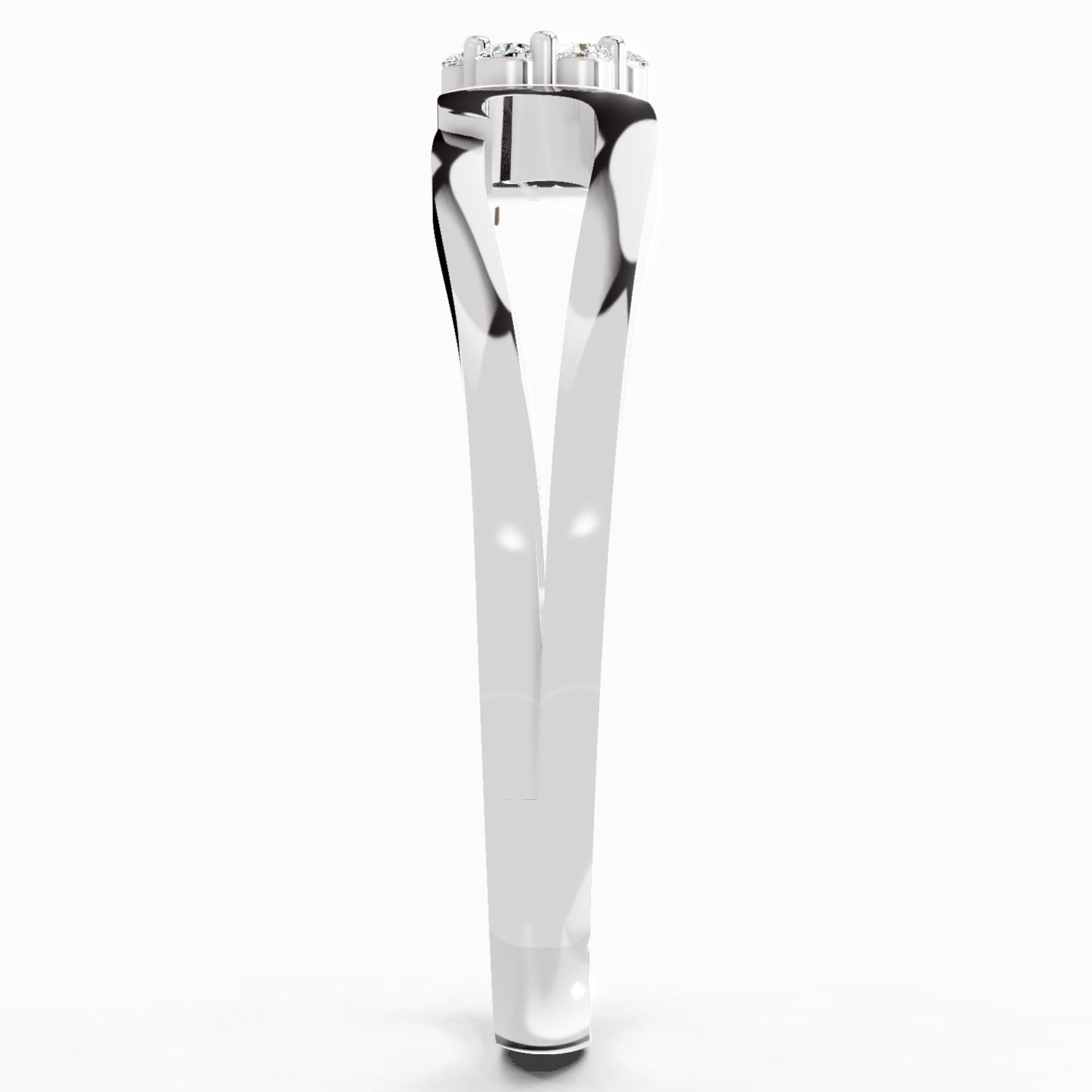 Sparkles Lab Grown Diamond 0.07 Seven-Stone Floral Cluster Ring| 14K White Gold