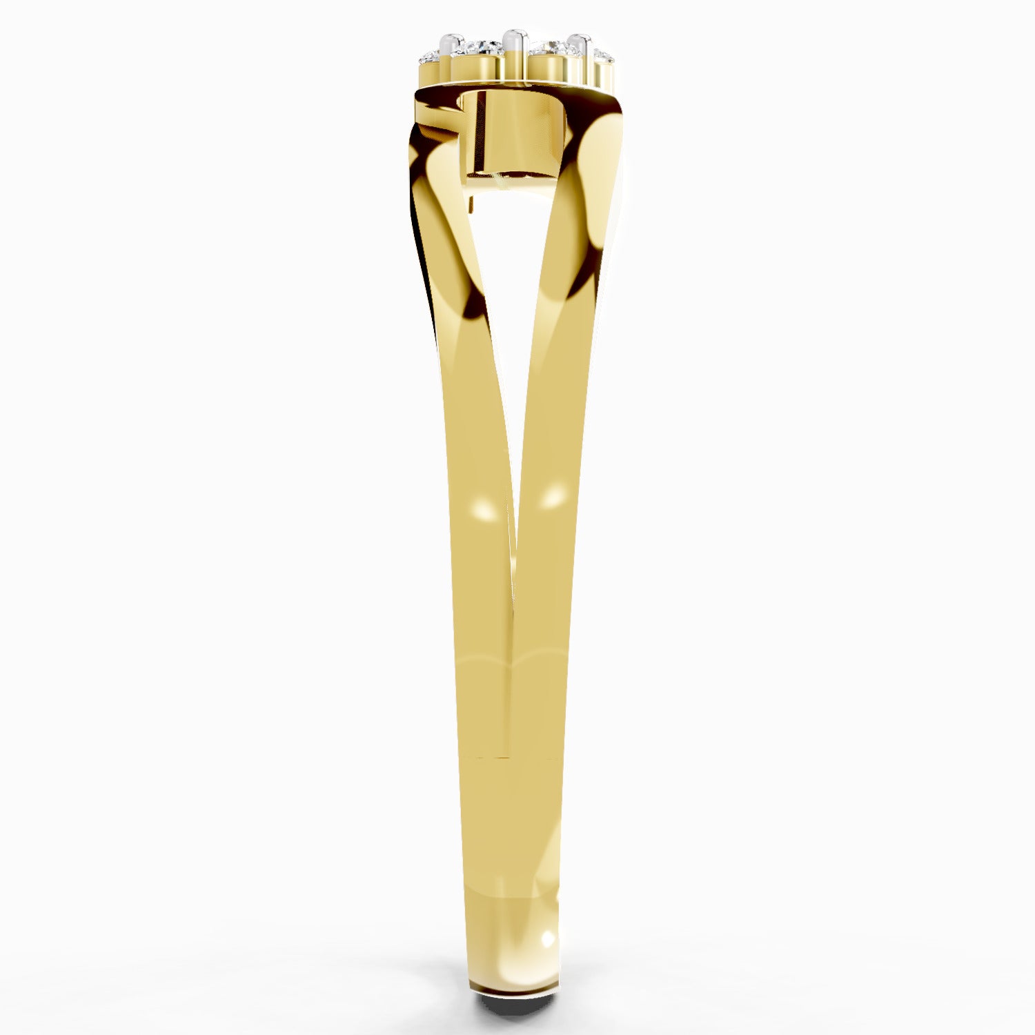 Sparkles Lab Grown Diamond 0.07 Seven-Stone Floral Cluster Ring| 14K Yellow Gold