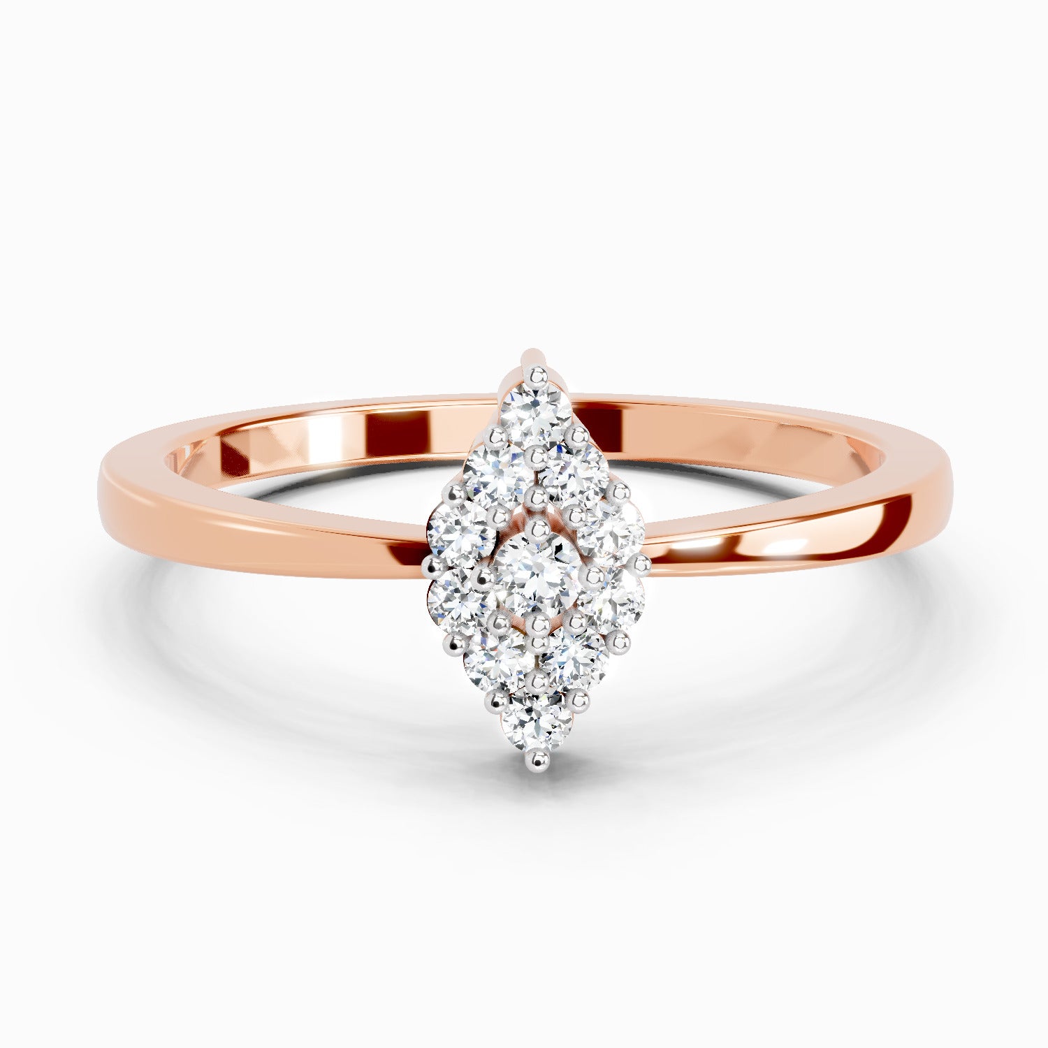 Sparkles Lab Grown Diamond 0.13 Marquise-Shaped Cluster Ring| 14K Rose Gold