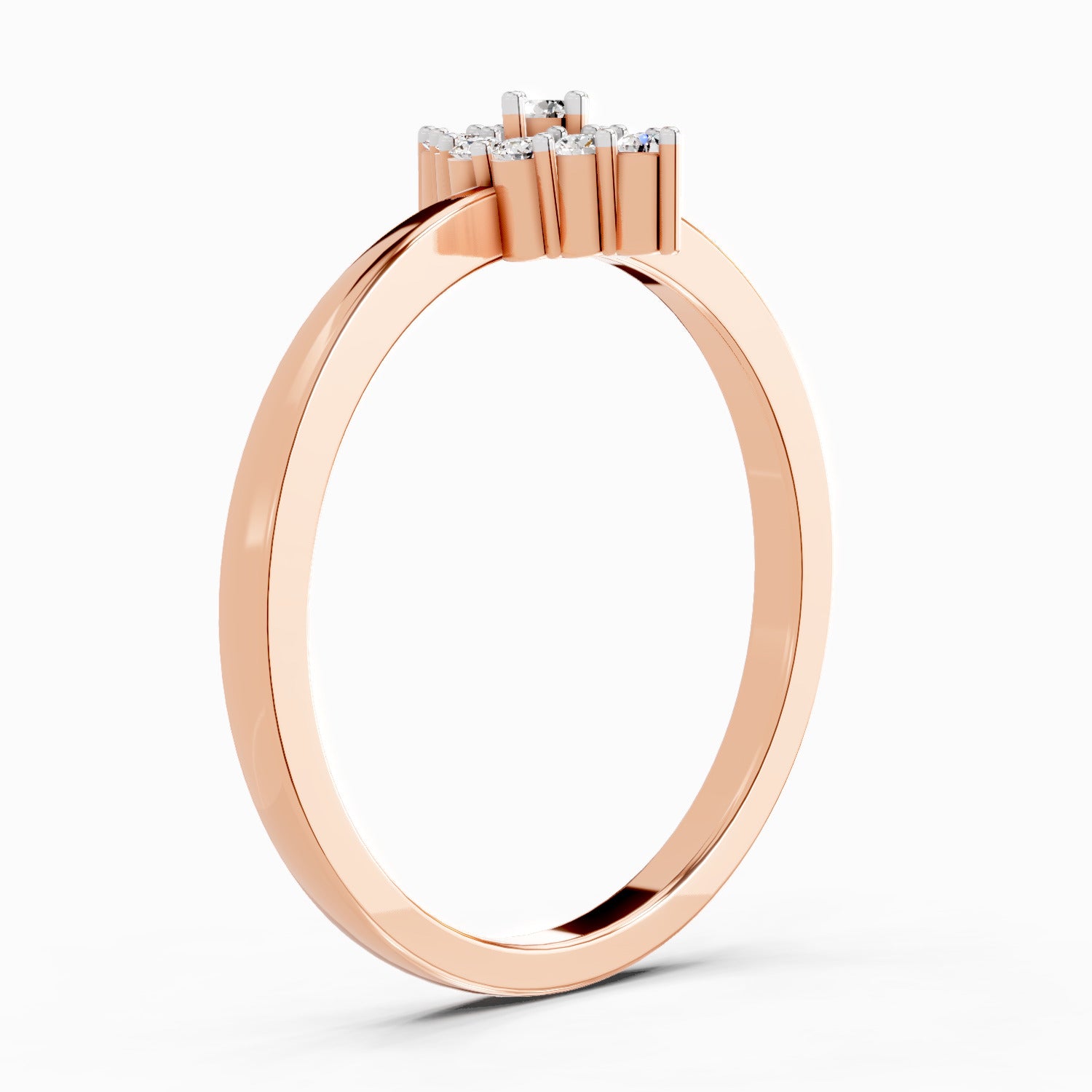 Sparkles Lab Grown Diamond 0.13 Marquise-Shaped Cluster Ring| 14K Rose Gold