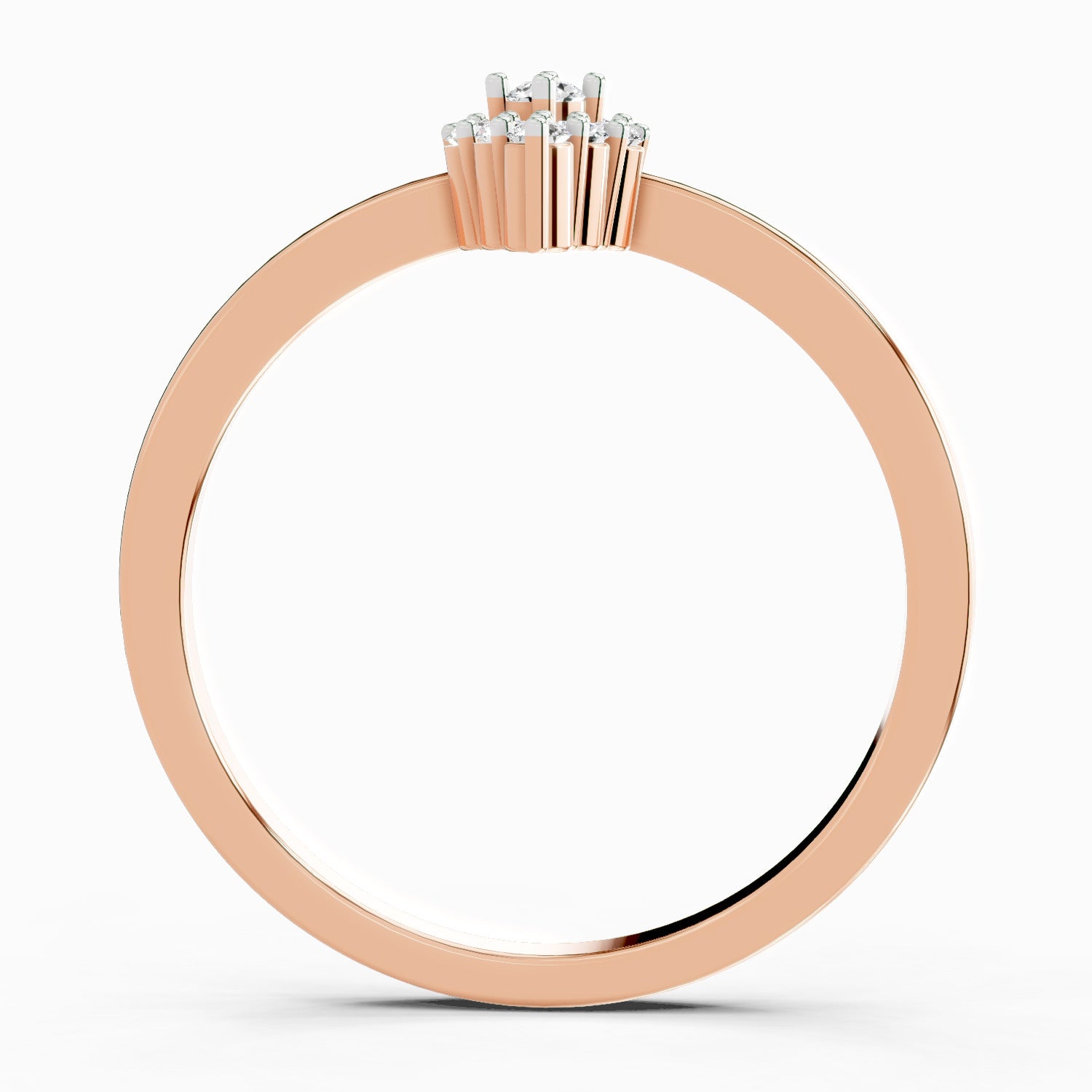 Sparkles Lab Grown Diamond 0.13 Marquise-Shaped Cluster Ring| 14K Rose Gold