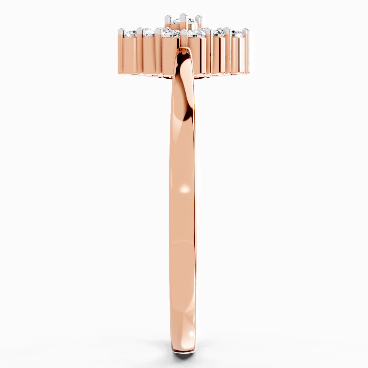 Sparkles Lab Grown Diamond 0.13 Marquise-Shaped Cluster Ring| 14K Rose Gold