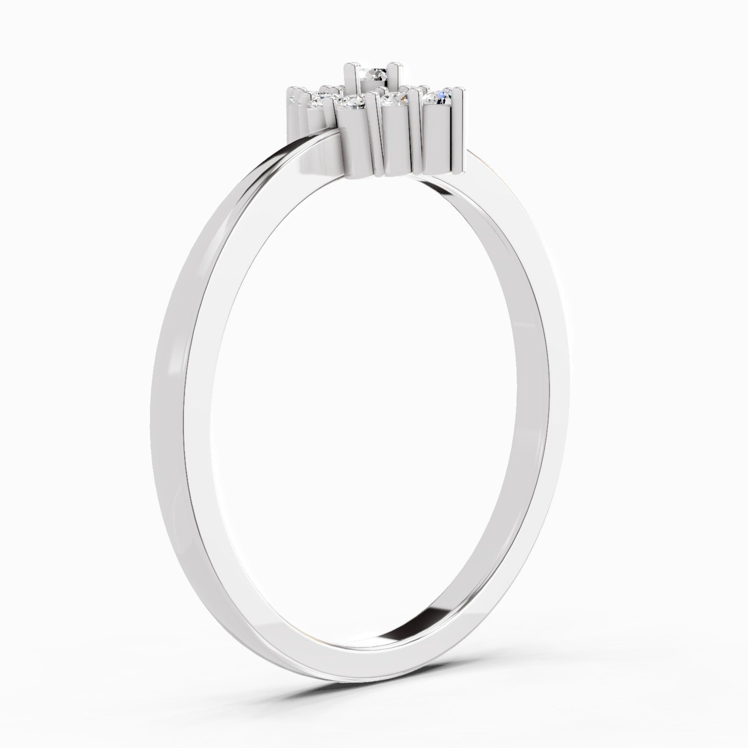 Sparkles Lab Grown Diamond 0.13 Marquise-Shaped Cluster Ring| 14K White Gold