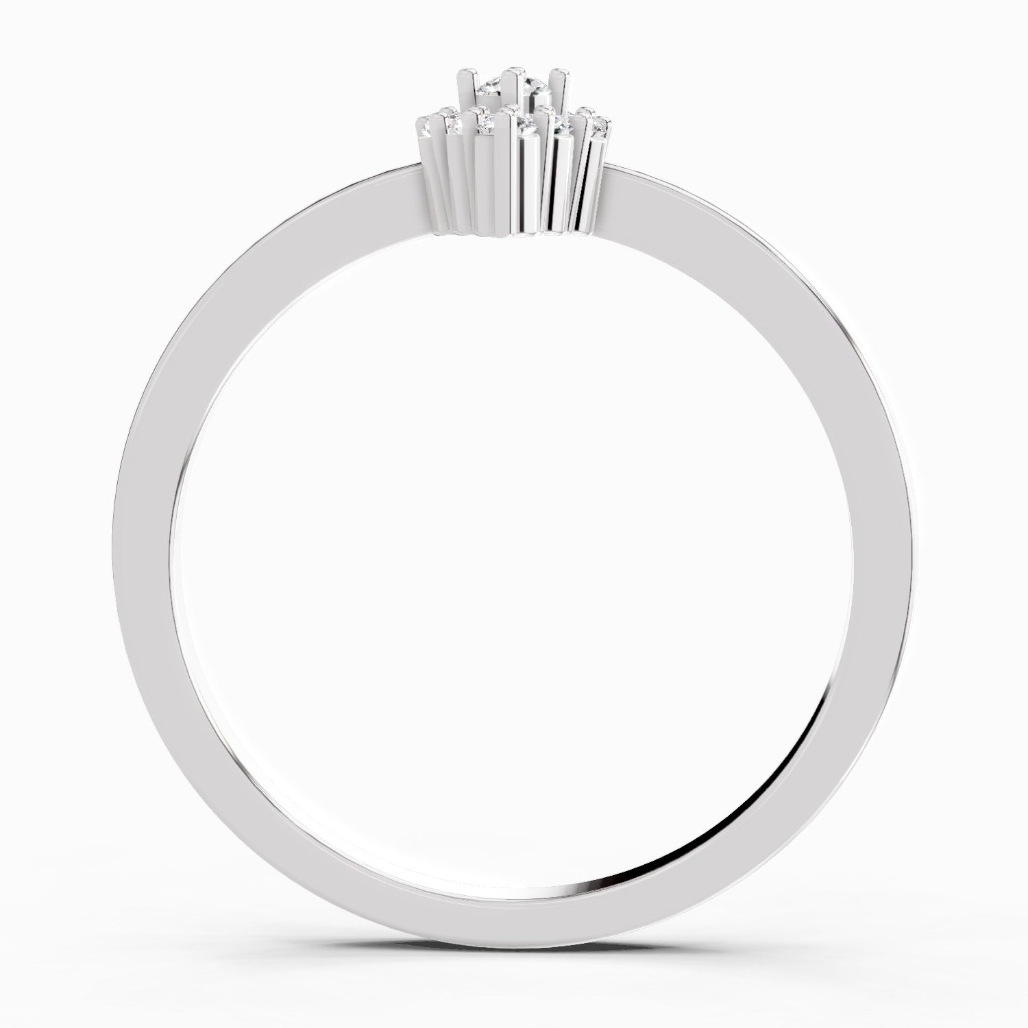 Sparkles Lab Grown Diamond 0.13 Marquise-Shaped Cluster Ring| 14K White Gold