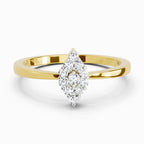 Sparkles Lab Grown Diamond 0.13 Marquise-Shaped Cluster Ring| 14K Yellow Gold