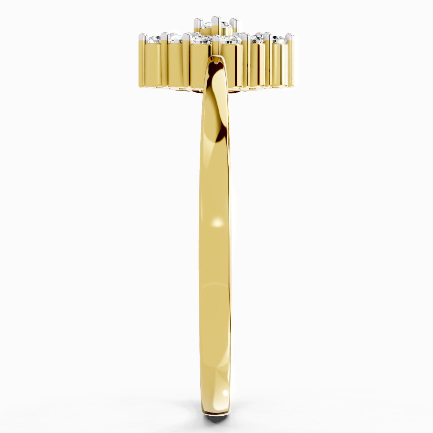 Sparkles Lab Grown Diamond 0.13 Marquise-Shaped Cluster Ring| 14K Yellow Gold