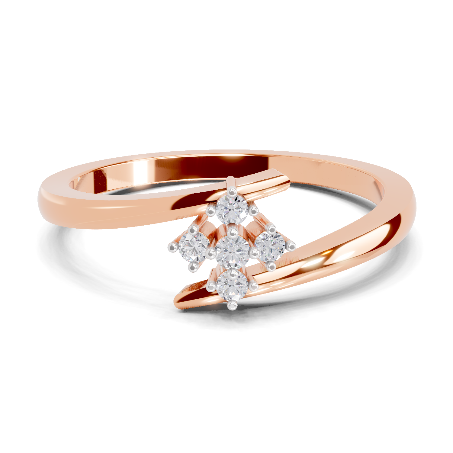 0.07 Carat Celeste Petal Promise Engagement Ring | 14K Rose Gold