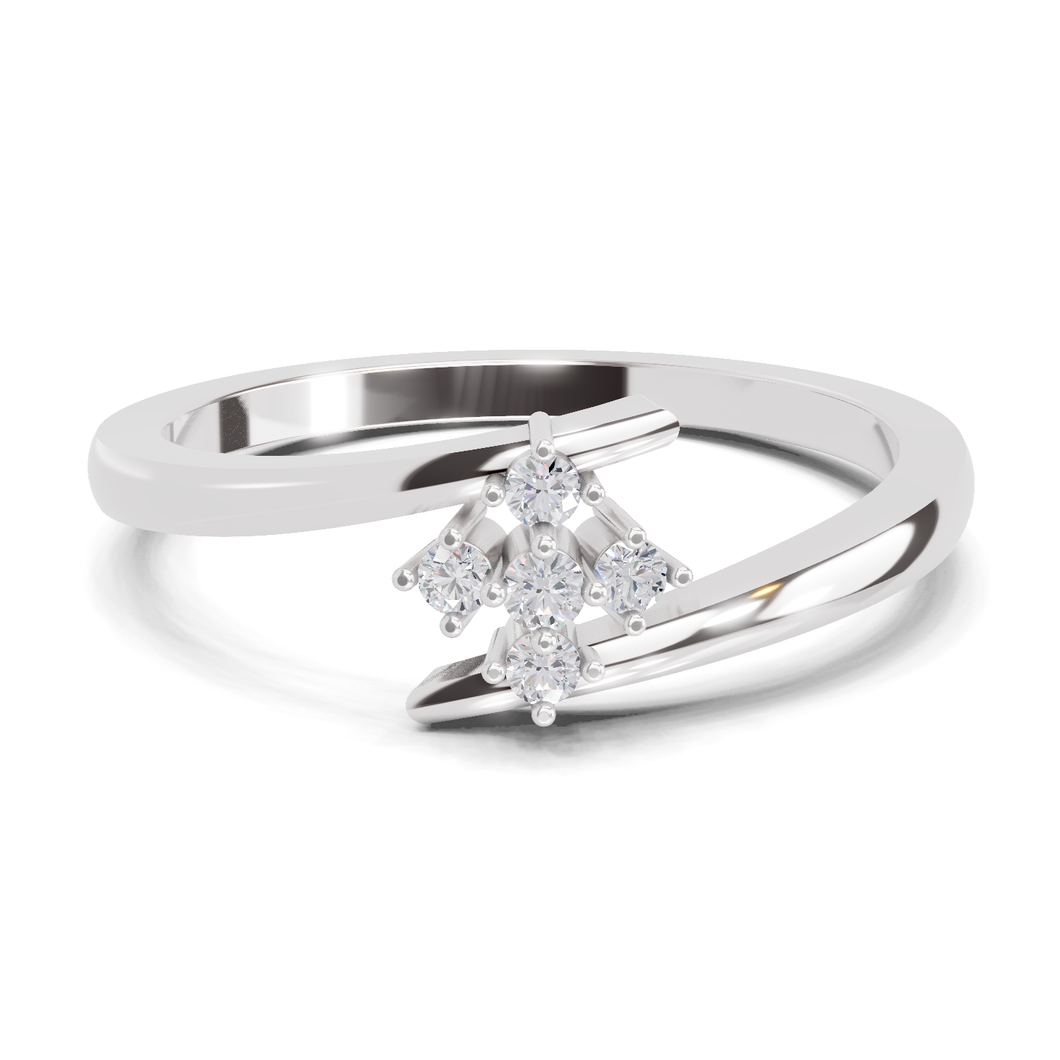 0.07 Carat Celeste Petal Promise Engagement Ring | 14K White Gold