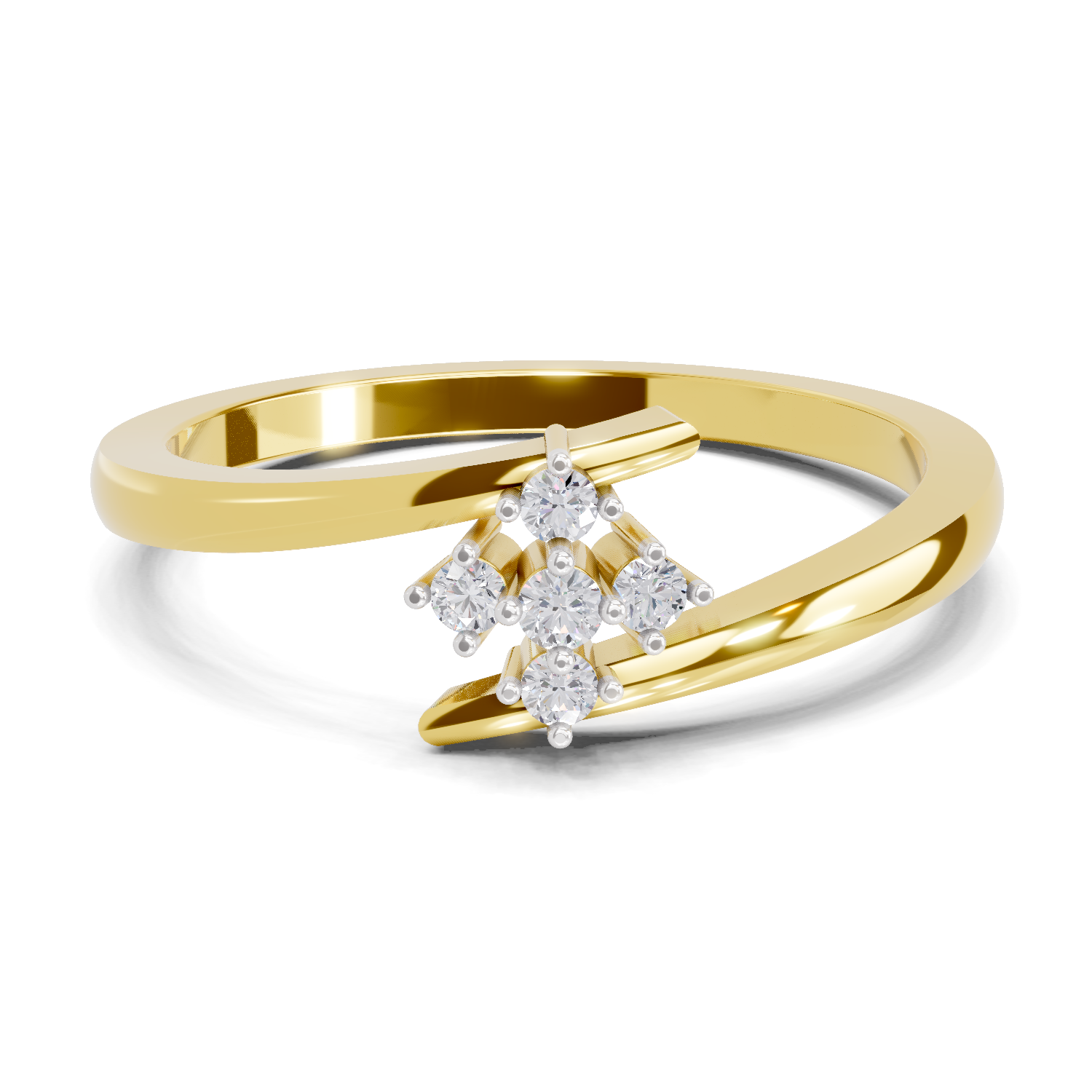 0.07 Carat Celeste Petal Promise Engagement Ring | 14K Yellow Gold