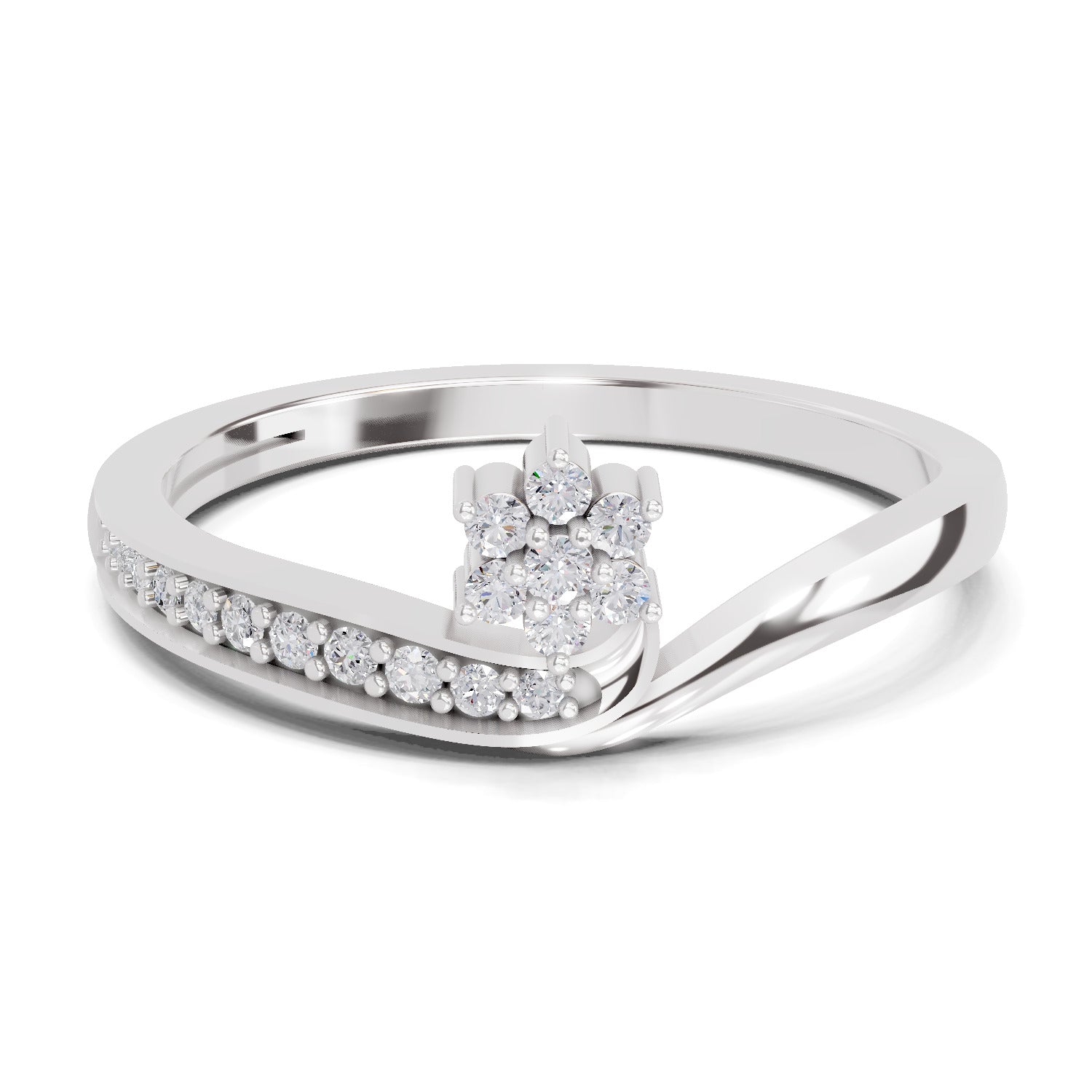 0.11 Carat Solitaire Lab Grown Diamond Ring In 14K Gold