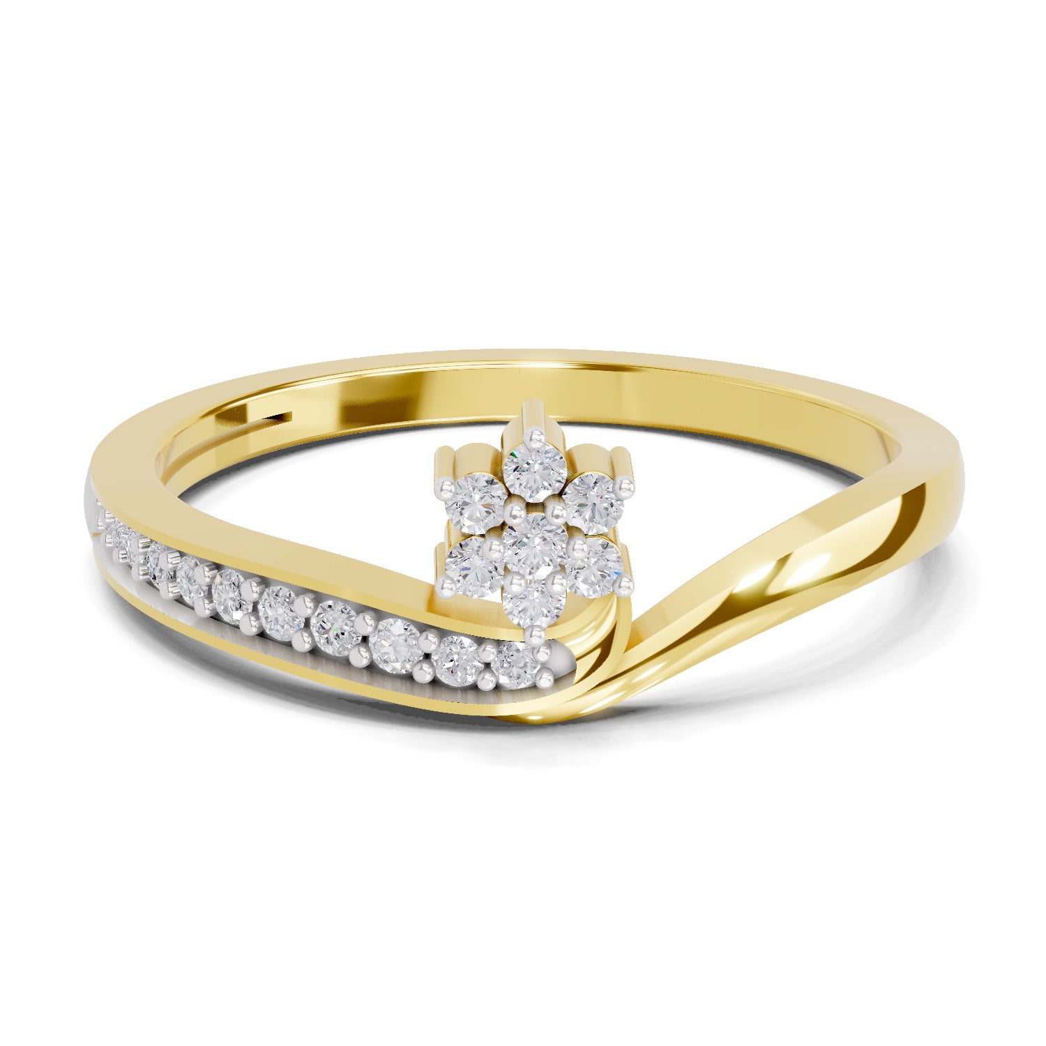 0.11 Carat Solitaire Lab Grown Diamond Ring In 14K Gold