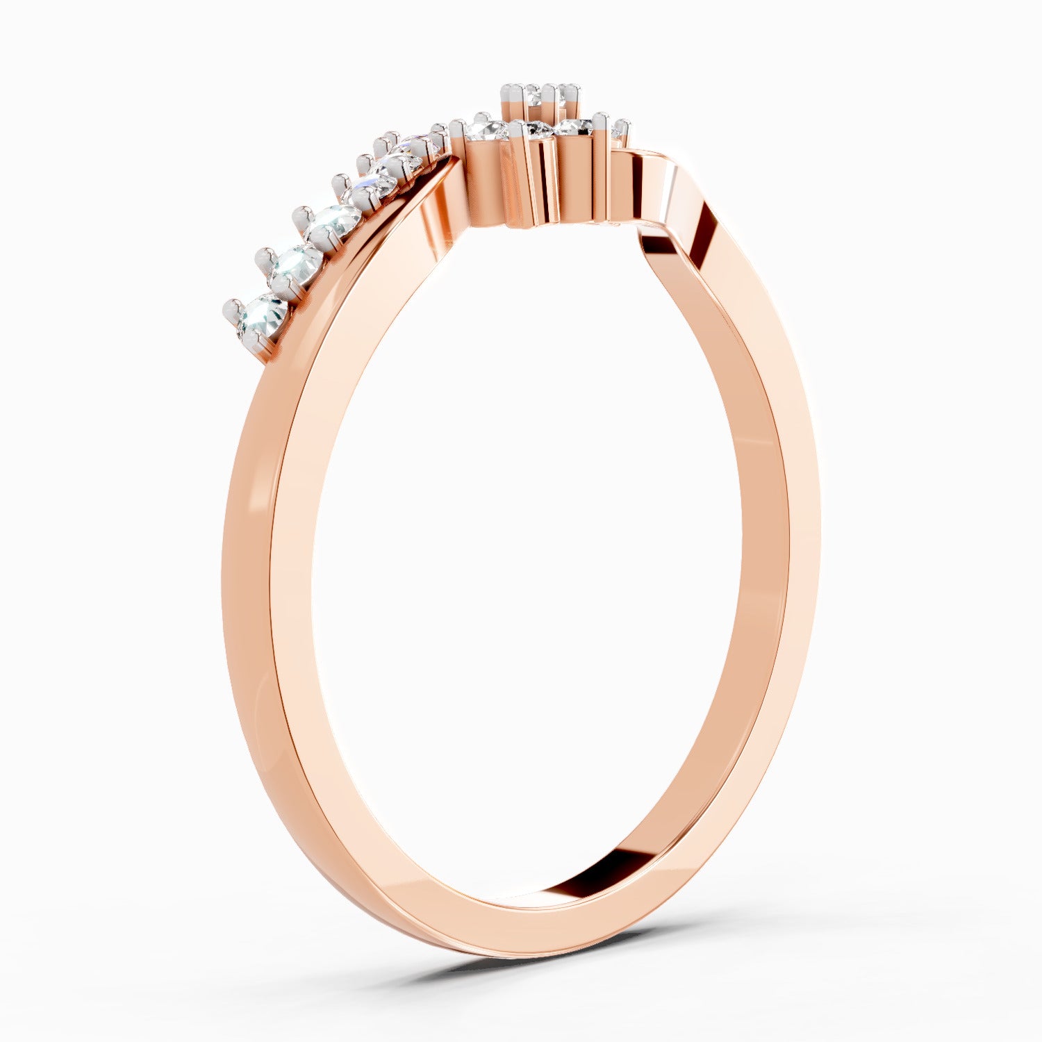Sparkles Lab Grown Diamond 0.11 Floral Bypass Ring| 14K Rose Gold