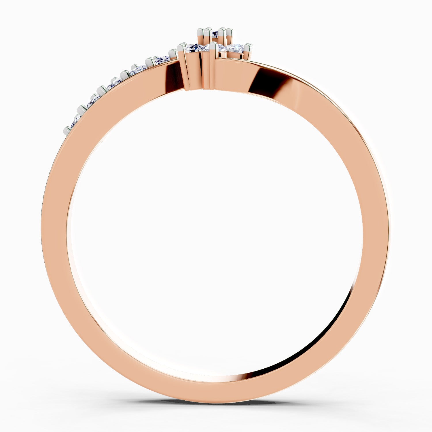 Sparkles Lab Grown Diamond 0.11 Floral Bypass Ring| 14K Rose Gold