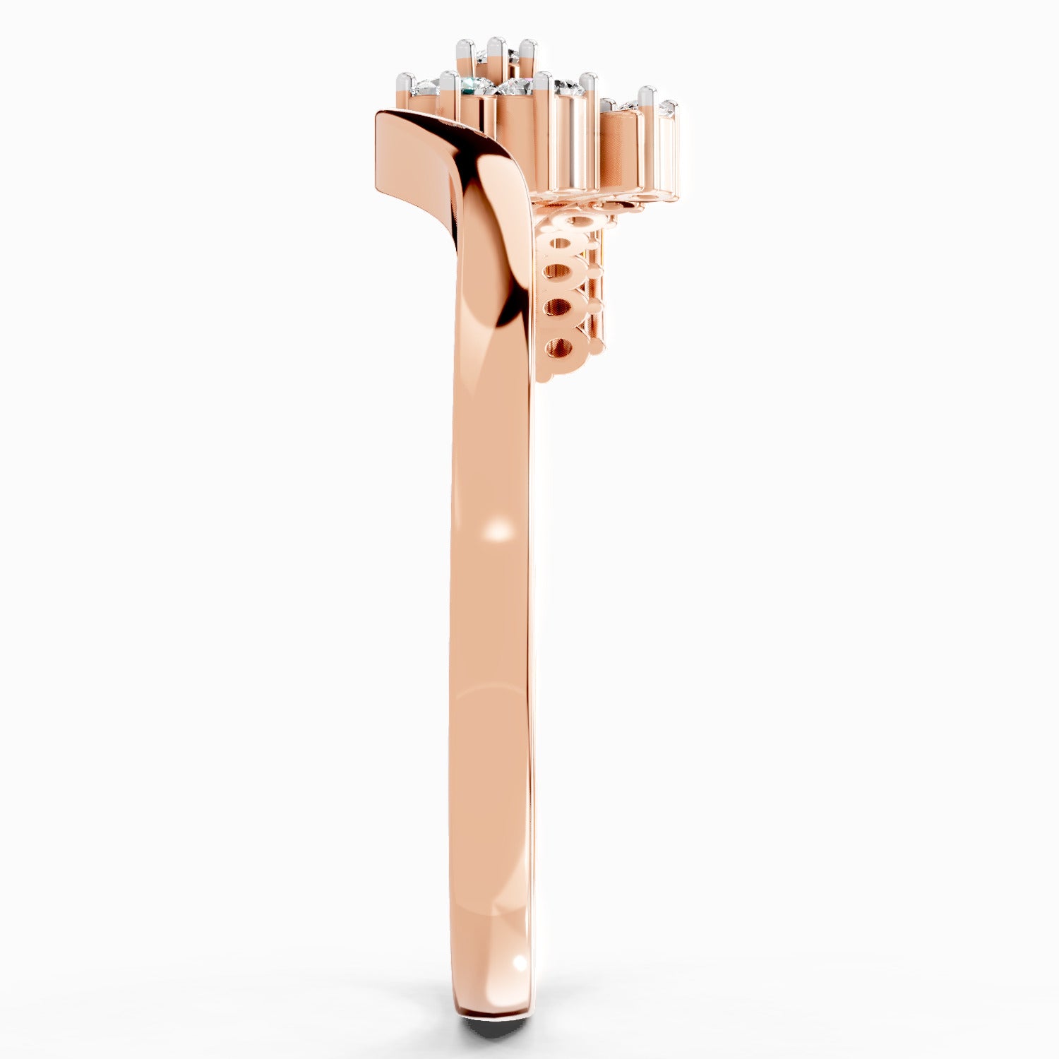 Sparkles Lab Grown Diamond 0.11 Floral Bypass Ring| 14K Rose Gold