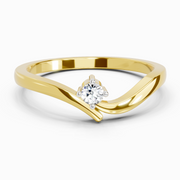 0.07 Ct Round Solitaire Ring | 14K Yellow Gold