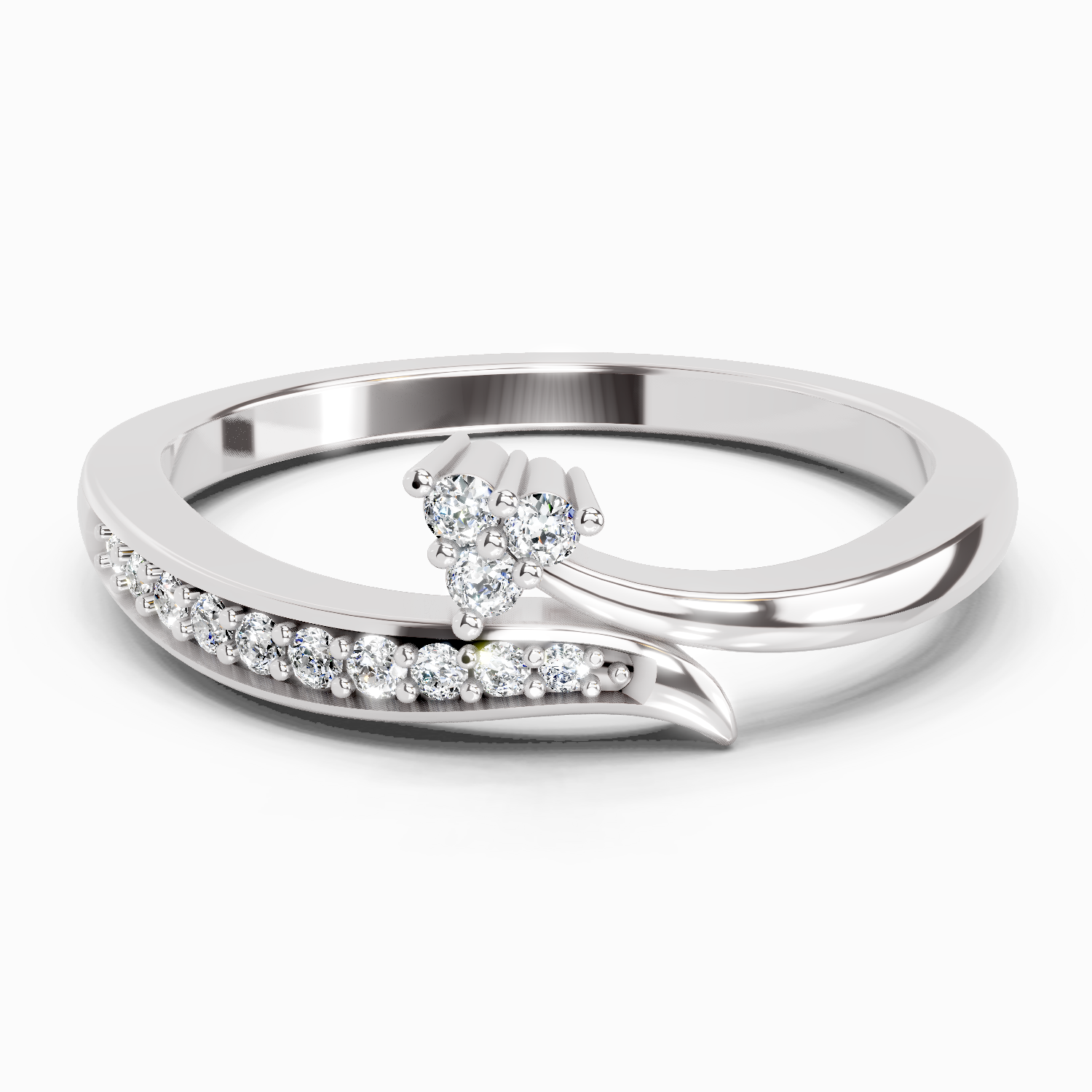 0.09 Ct Round Fashion Ring | 14K White Gold
