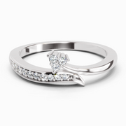 0.09 Ct Round Fashion Ring | 14K White Gold