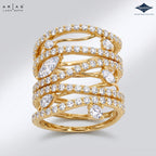 Arias by Lara Dutta Intertwining Multi-Stone Ring