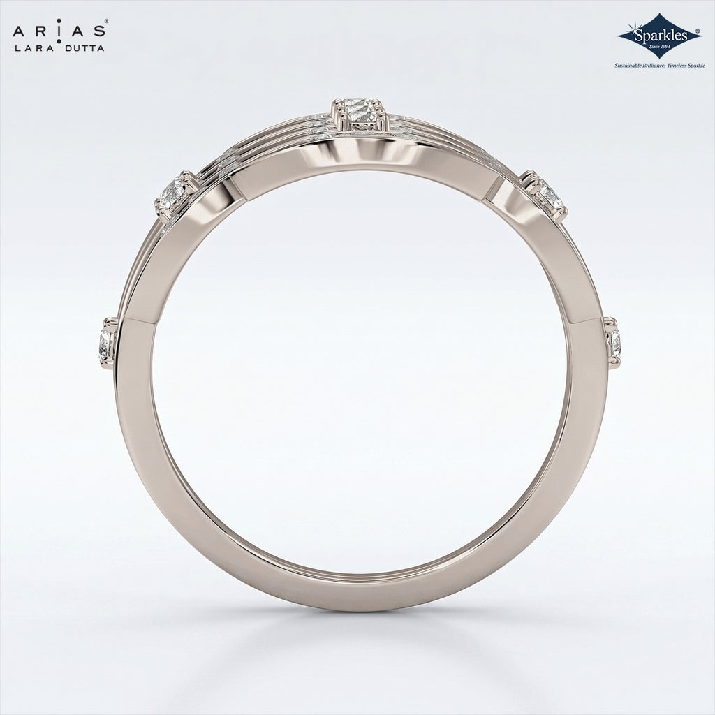 Arias by Lara Dutta Asteria Diamond Leaf Cluster Ring