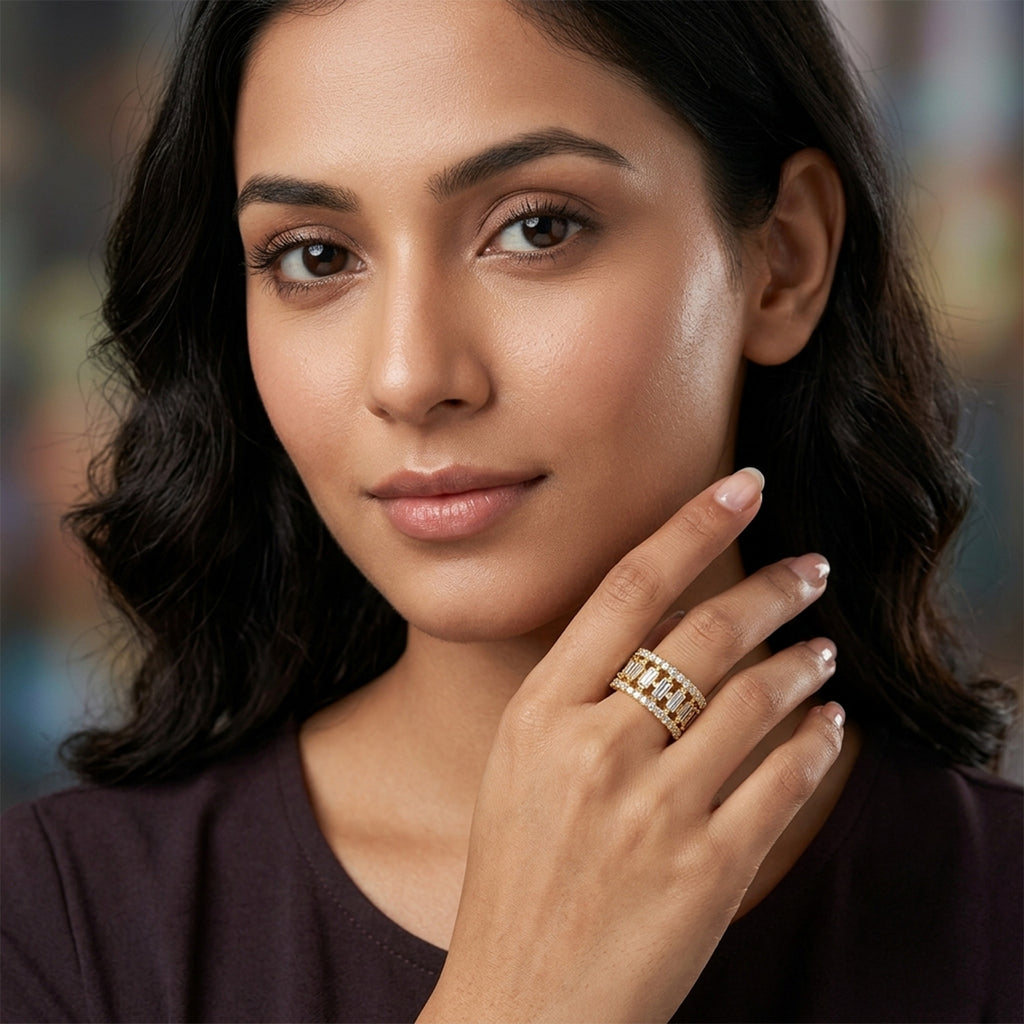 6.65 Carat Solitaire Lab Grown Diamond Ring In 14K Gold
