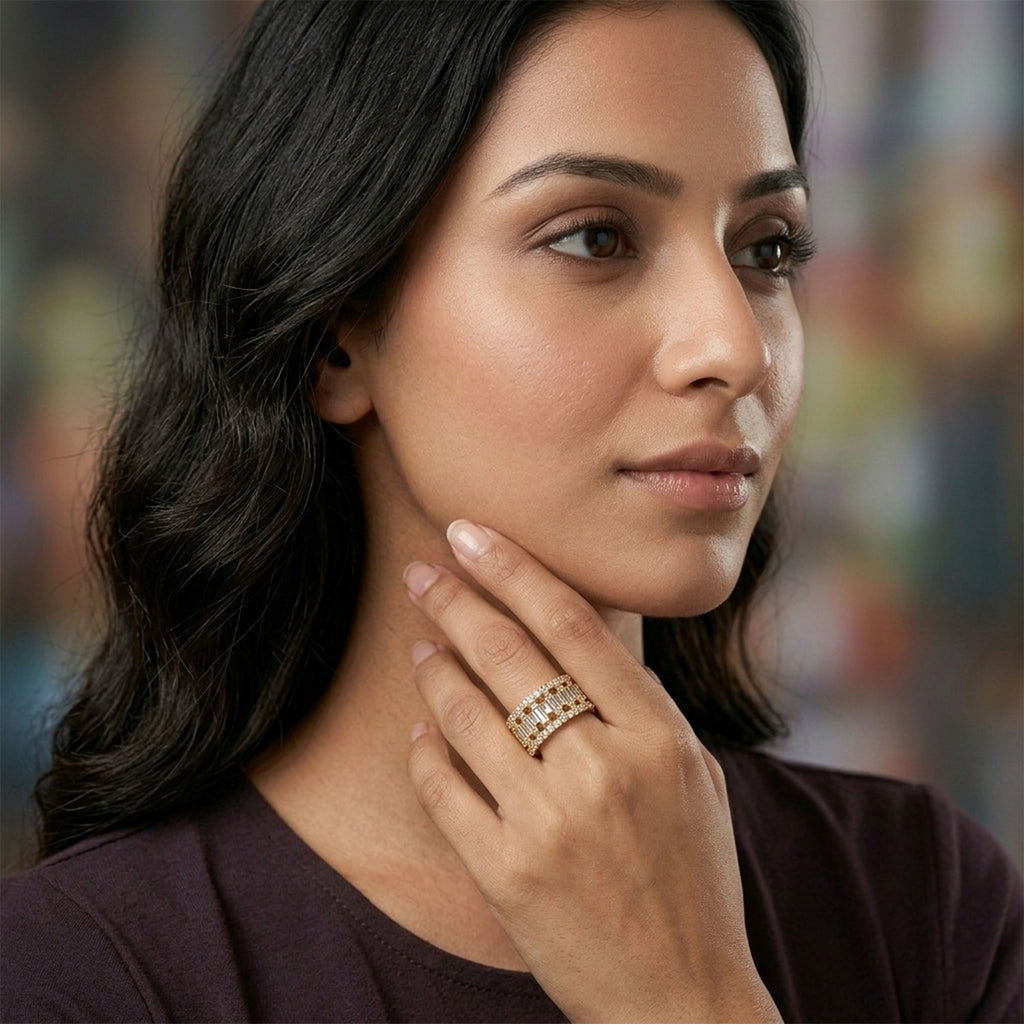 6.65 Carat Solitaire Lab Grown Diamond Ring In 14K Gold