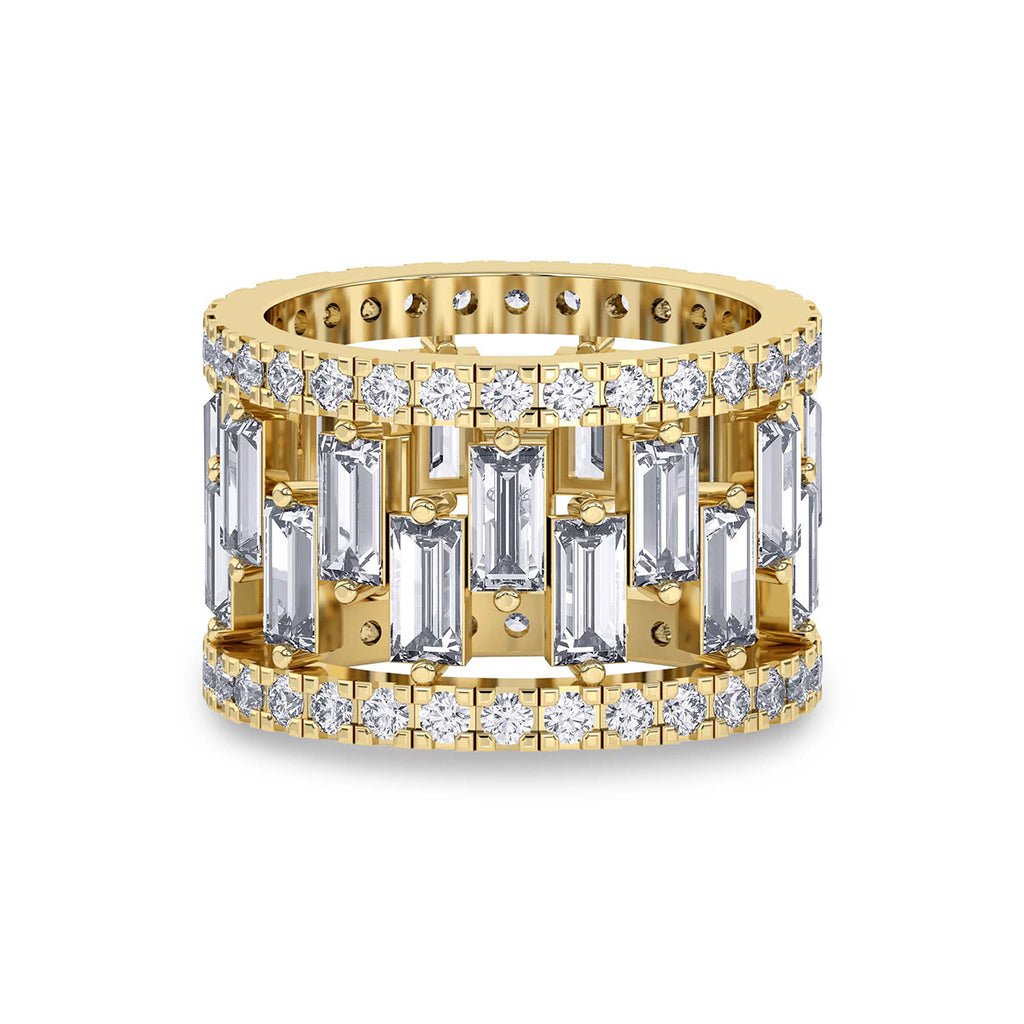 6.65 Carat Solitaire Lab Grown Diamond Ring In 14K Gold