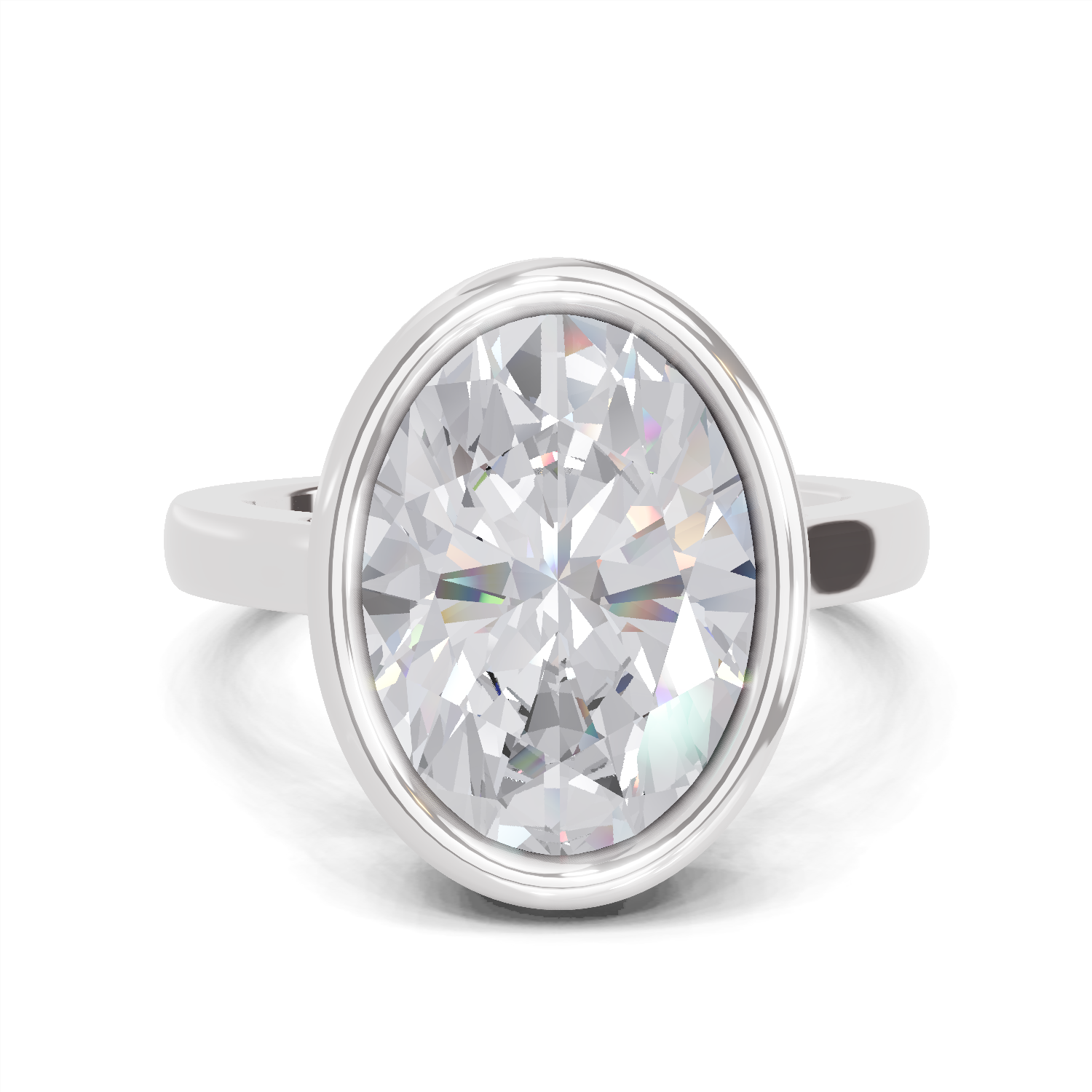 1.89 Carat Aurora Oval Promise Engagement Ring | 14K White Gold